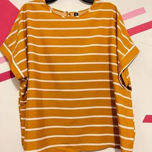 Plus Striped Batwing Sleeve Blouse